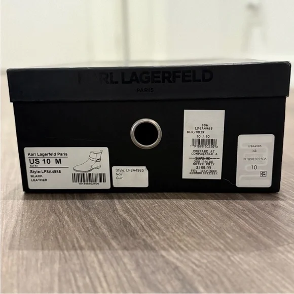 Karl Lagerfeld Black Ankle Boots with Buckle - Picture 4 of 5